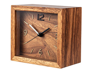  “Floating Modern Wooden Clock with Abstract Background”