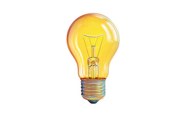 Illuminated incandescent light bulb, glowing yellow