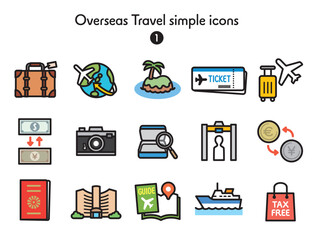 シンプルアイコン集 海外旅行