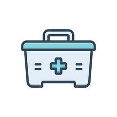 Color illustration icon for first aid kit