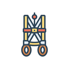 Color illustration icon for safety harness