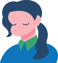 woman  upper body icon デザイン素材