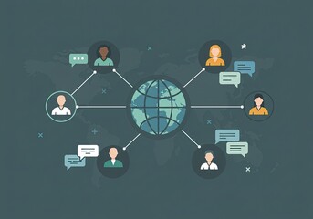 Connect globally with diverse people using modern communication tools for international business networking and collaboration across time zones with chat