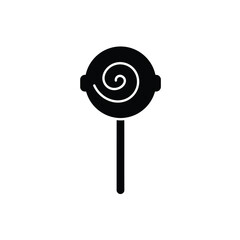 Simple silhouette swirl lollipop candy on stick sweet treat graphic element silhouette