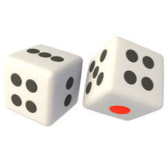 two dice isolated on white