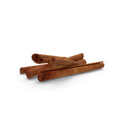 cinnamon stick stack isolated on transparent background, 3D PNG