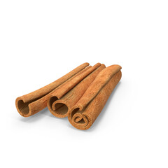 cinnamon stick stack isolated on transparent background, 3D PNG