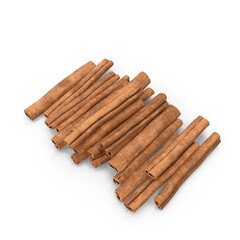 cinnamon sticks bundle isolated on transparent background, 3D PNG