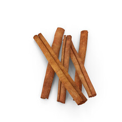 cinnamon stick stack isolated on transparent background, 3D PNG