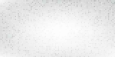Dotted white halftone gradient texture. Vanishing polka dot background. Repeating dots gradation pattern abstract