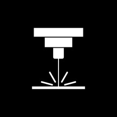 Laser Cutting Machine icon isolated on black background