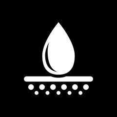 Skin hydration icon isolated on black background