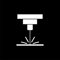 Laser Cutting Machine icon isolated on black background
