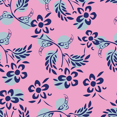 Seamless flowers pattern in vector. Abstract flower pattern design
