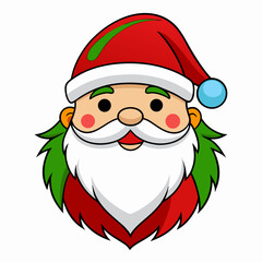 Festive santa claus beard and mustache illustration