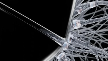 Microscopic view of neural network connections and synapses. - Powered by Adobe