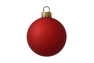 Red christmas ornament bauble decorating for holiday season, isolated on transparent background