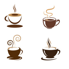 Hot Coffee Cup Icon | Steaming Coffee Mug Vector | Café Drink Illustration