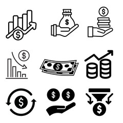 Business Icons Set | Corporate and Office Vector Symbols | Finance and Management Design