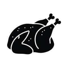 Delicious roasted chicken silhouette for food service and culinary design projects silhouette