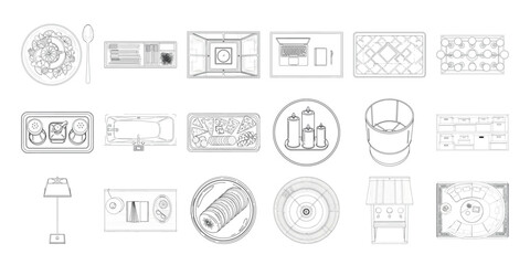 Vector art of group of various abstract and circular stamp elements