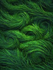 Fototapeta premium Vibrant Swirls of Green Grass in a Whimsical Dance of Nature