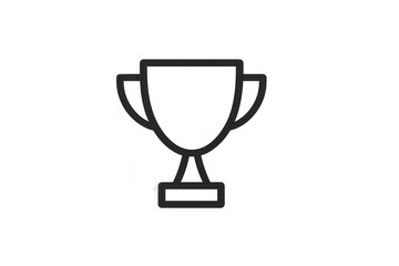 Champion trophy award line icon drawing, symbolizing goal achievement, success, prize, and victory on transparent background