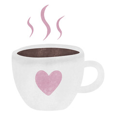 Illustrated Coffee Mug with Heart