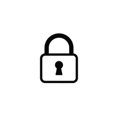 Simple icon of a padlock representing security safety and protection silhouette