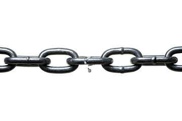 Obraz premium Strong Metal Chain Links Connecting in a Row on a Black Background Symbolizing Connection Strength and Security
