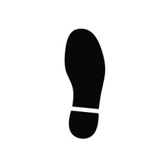 Simple black silhouette of a single shoe print or footstep icon silhouette