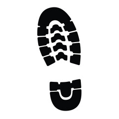 Black rugged boot footprint sole tread pattern isolated detail close up texture silhouette