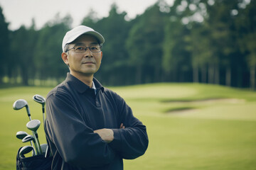 Asian Golfer on the Course