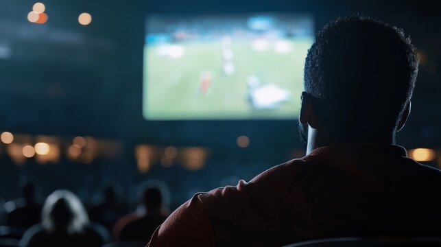 Exciting sports event experience stadium audience engagement nighttime cinematic view live match in progress
