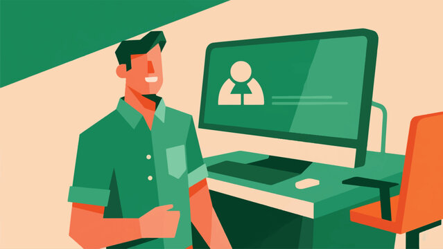 Illustration Of An Employee With A Mental Health Condition Confidently Accessing Employee Assistance Programs Vector Design Template