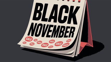Fototapeta premium Black November Sale Calendar Event Deals Discount Shopping