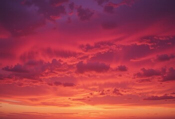 illustration - Sunset Sky Illuminated With Soft Clouds