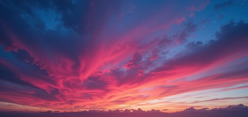 illustration - Sunset Sky Illuminated With Soft Clouds