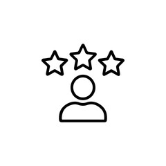 Customer review stars outline icon vector