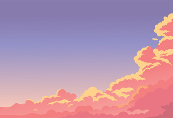 Afternoon landscape background, cloud vector illustration