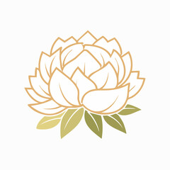 Obraz premium Elegant Floral Illustration of a Lotus Flower Design.