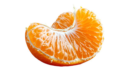 Juicy tangerine segment, vibrant orange, exposed, detailed close-up