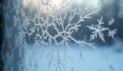 Ice Crystals Growing on Window