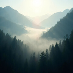 Fog Rolling Over Pine Mountains