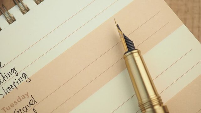 Notebook with daily goals on a table 