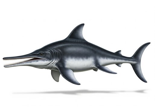 Ichthyosaurus  white background