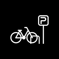Bicycle Parking icon isolated on black background