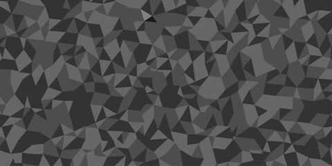 Obraz premium Abstract vector low polygon element modern diamond triangle mosaic paper black and gray low polygon web brochure layer space texture background. 