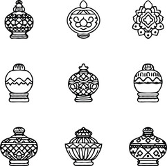 Clean black and white vector illustration of icons like m 1.eps