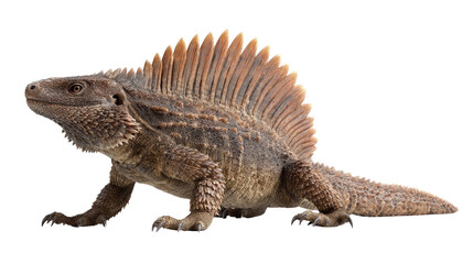 Fototapeta premium Dimetrodon lizard-like mammal ancestor Transparent background, PNG file